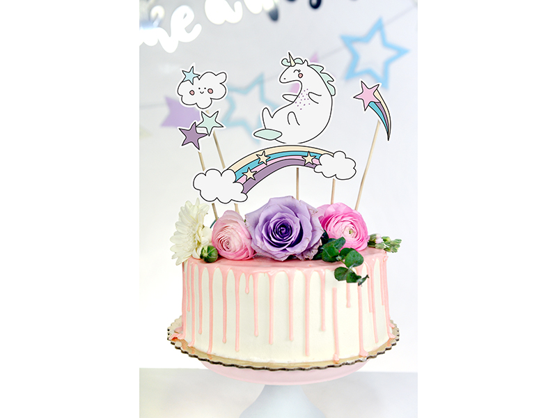 Cake Toppers Unicorn Einhorn Tortendekoration Tortenstecker Tortenfigur Kuchenstecker 5 Stück 