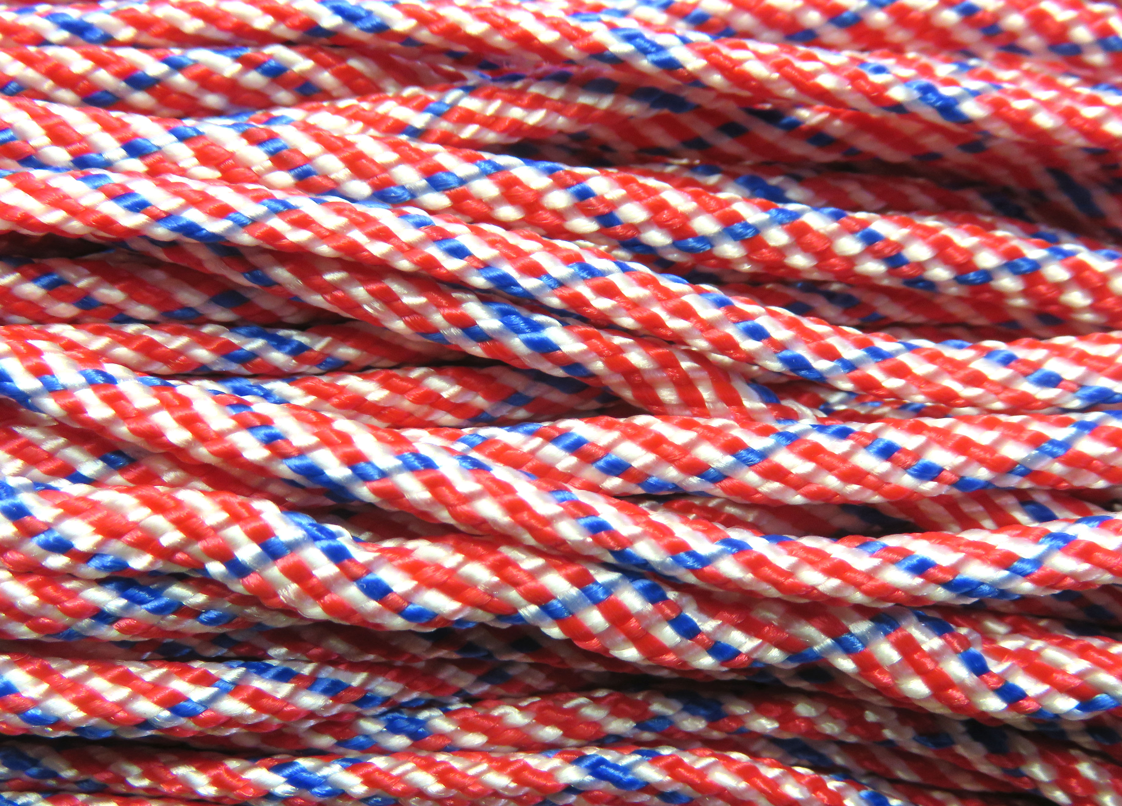 Paracord 4mm, rot-weiss-blau ,  6,4 m