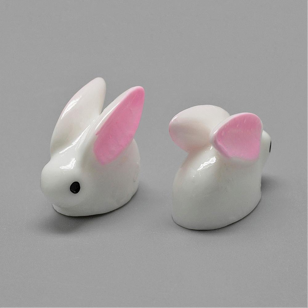 Mini Häschen rosa/weiß Resin 20x16x11mm 5 Stück Mini Häschen rosa/weiß Resin 20x16x11mm 5 Stück