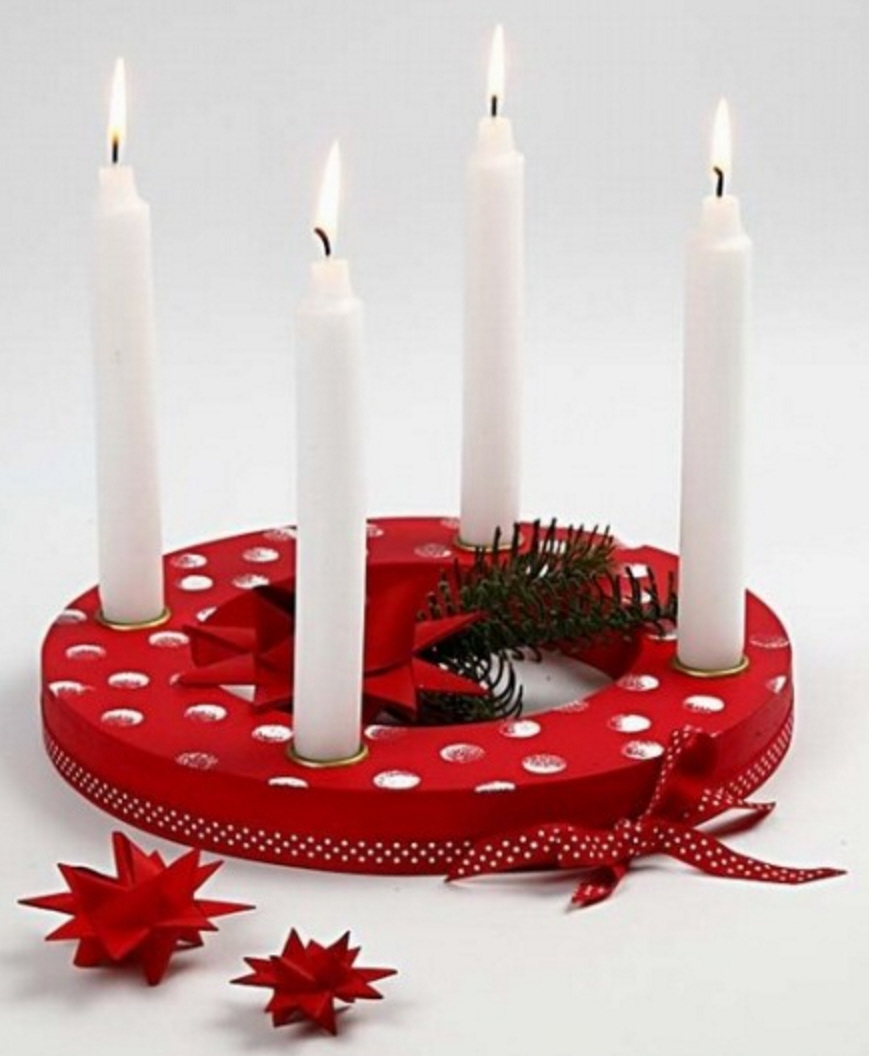 Kerzenhalter Kerzenständer Adventkranz Holz, D:25cm