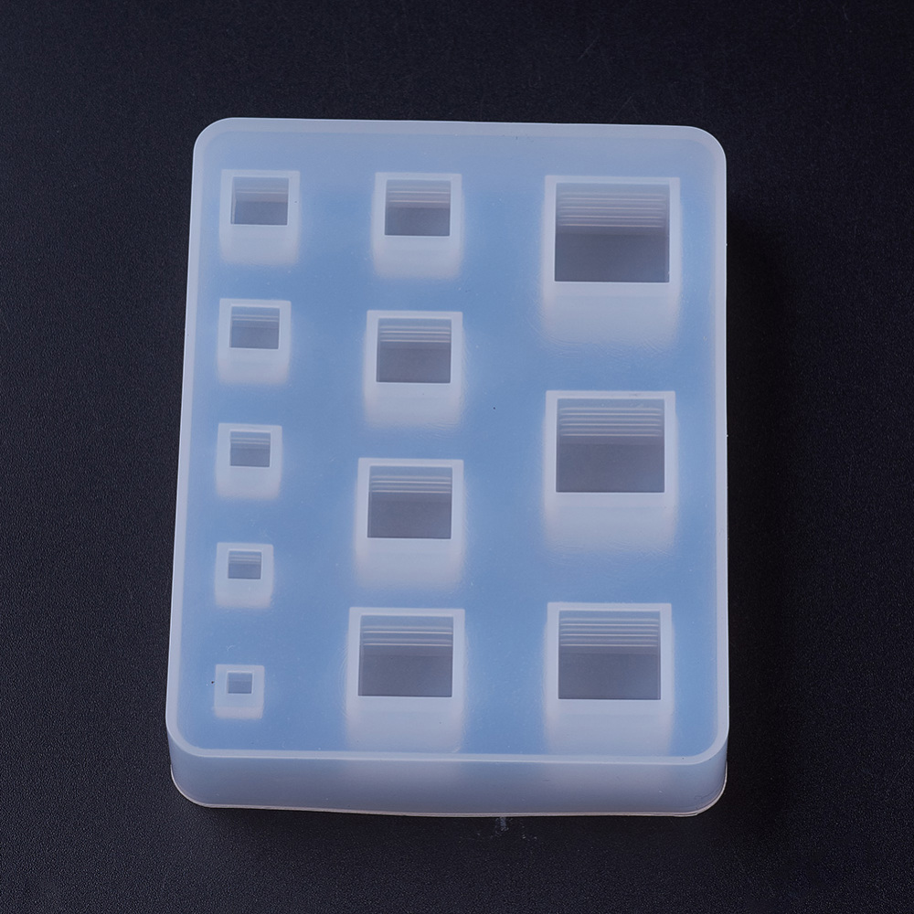 Silikongießform Quadrate verschiedene Größen 8,5x8x1,5cm 