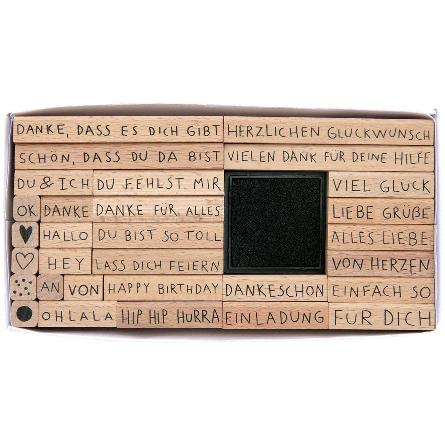 Paper Poetry Stempelset Text Deutsch 31-teilig 1x Stempelkissen schwarz 8x16 cm Paper Poetry Stempelset Text Deutsch 31-teilig 1x Stempelkissen schwarz 8x16 cm
