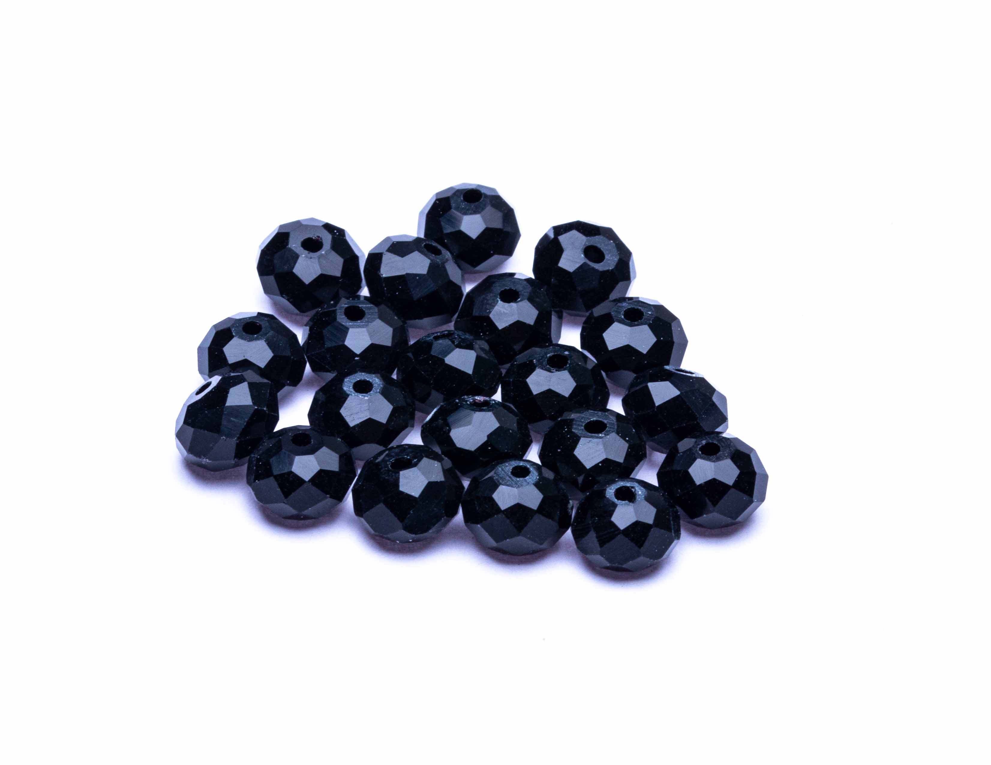 Glasschliffperlen Abacus schwarz 8x6cm 20 Stück 