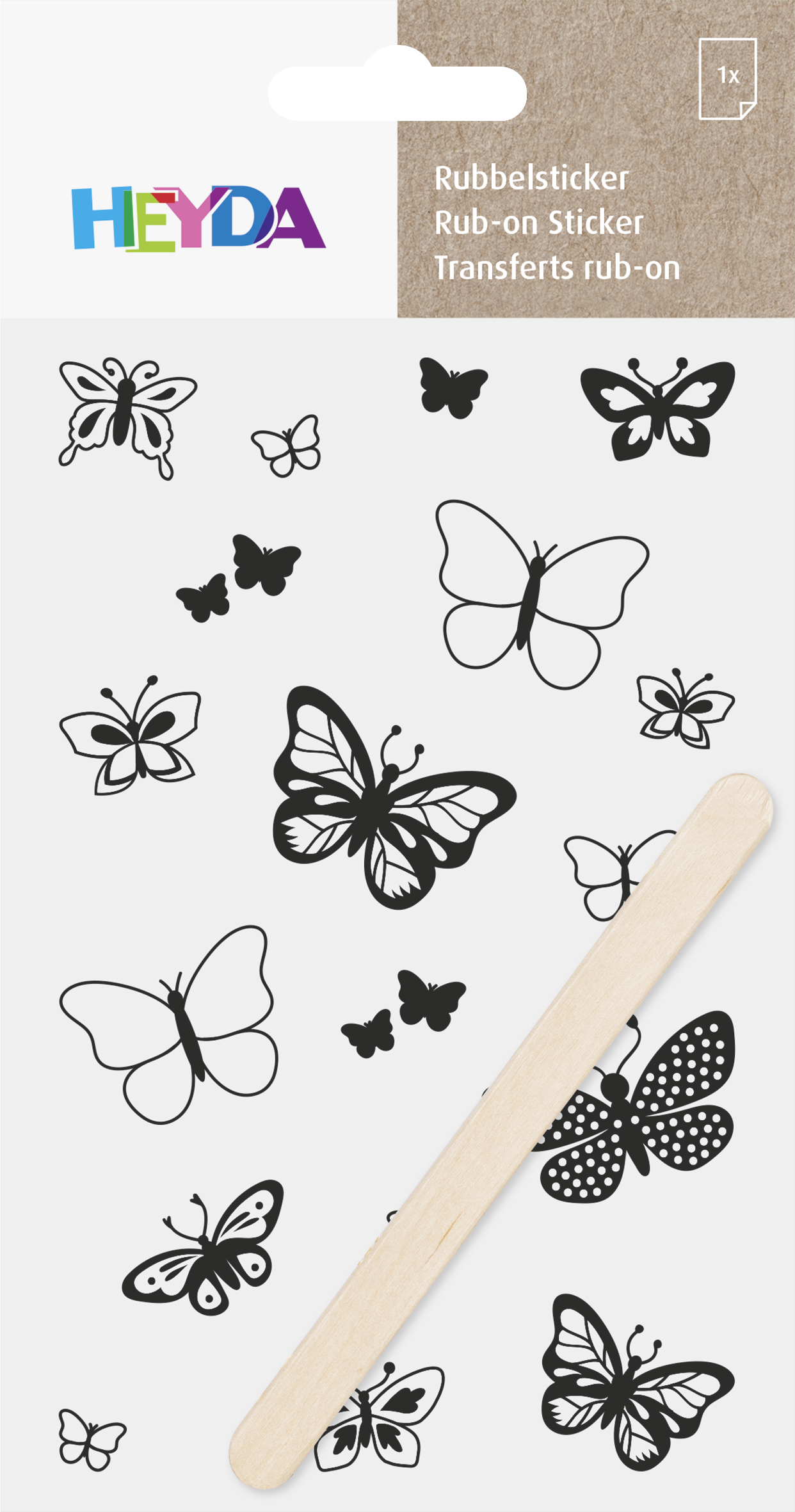 Rubbel-Sticker "Schmetterlinge" 10x19cm
