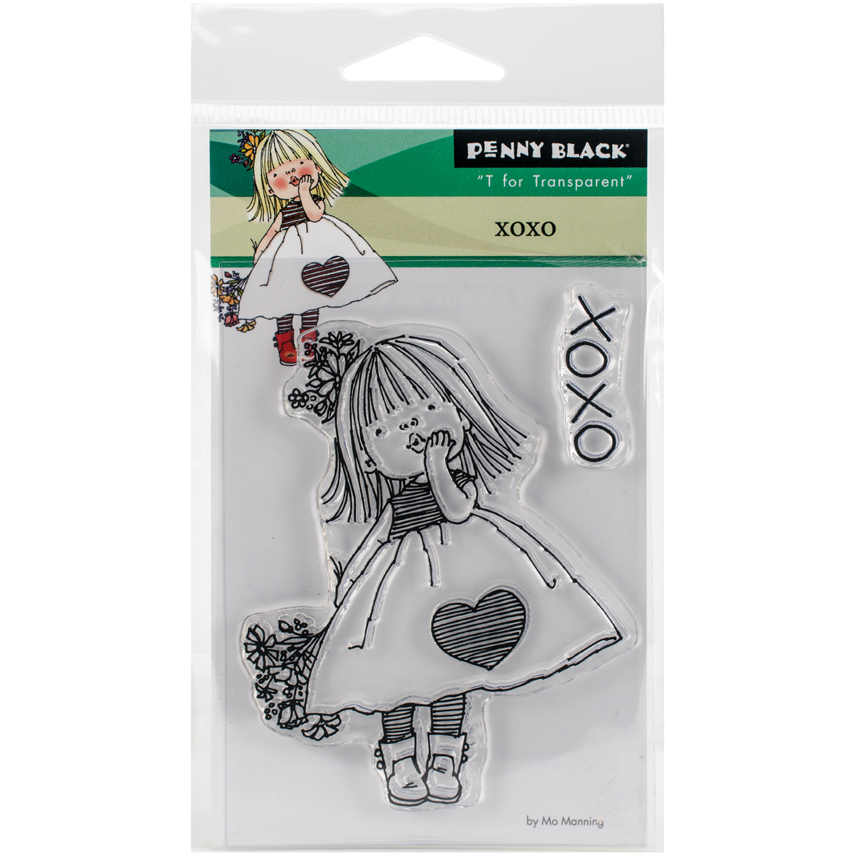 Penny Black XOXO Mädchen Schriftzug Silikonstempel transparent Clear Stamps 5"X7"