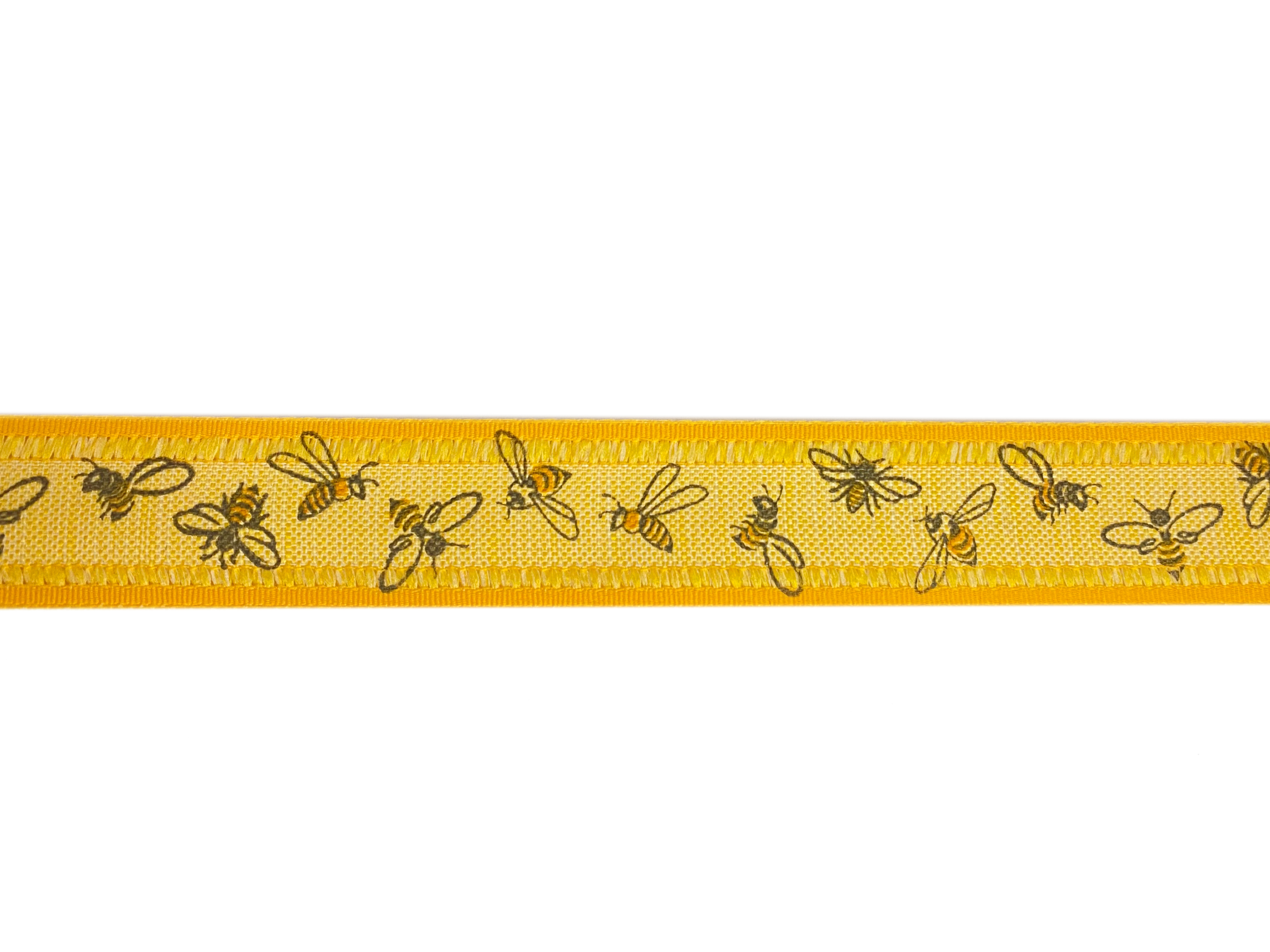 Dekoband Bienen 25mm waschbar 30°C gelb 1 Meter 100% Polyester