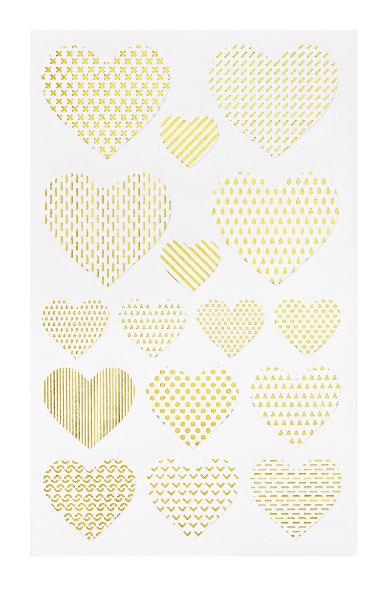 Sticker Herzen gold 2 Blatt Stickerbogen