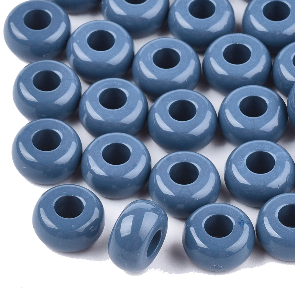 Acryl-Rondell Großloch blau 13x7mm, 22 Stück/Dose Acrylperle Rondellperlen