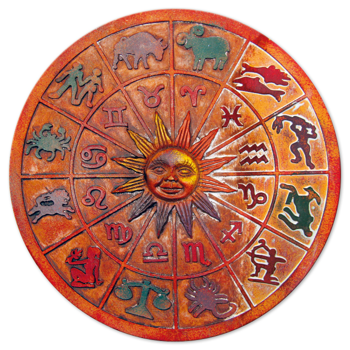 Gießform Tierkreiszeichen Relief Sternzeichen 420mm x 2cm rund 