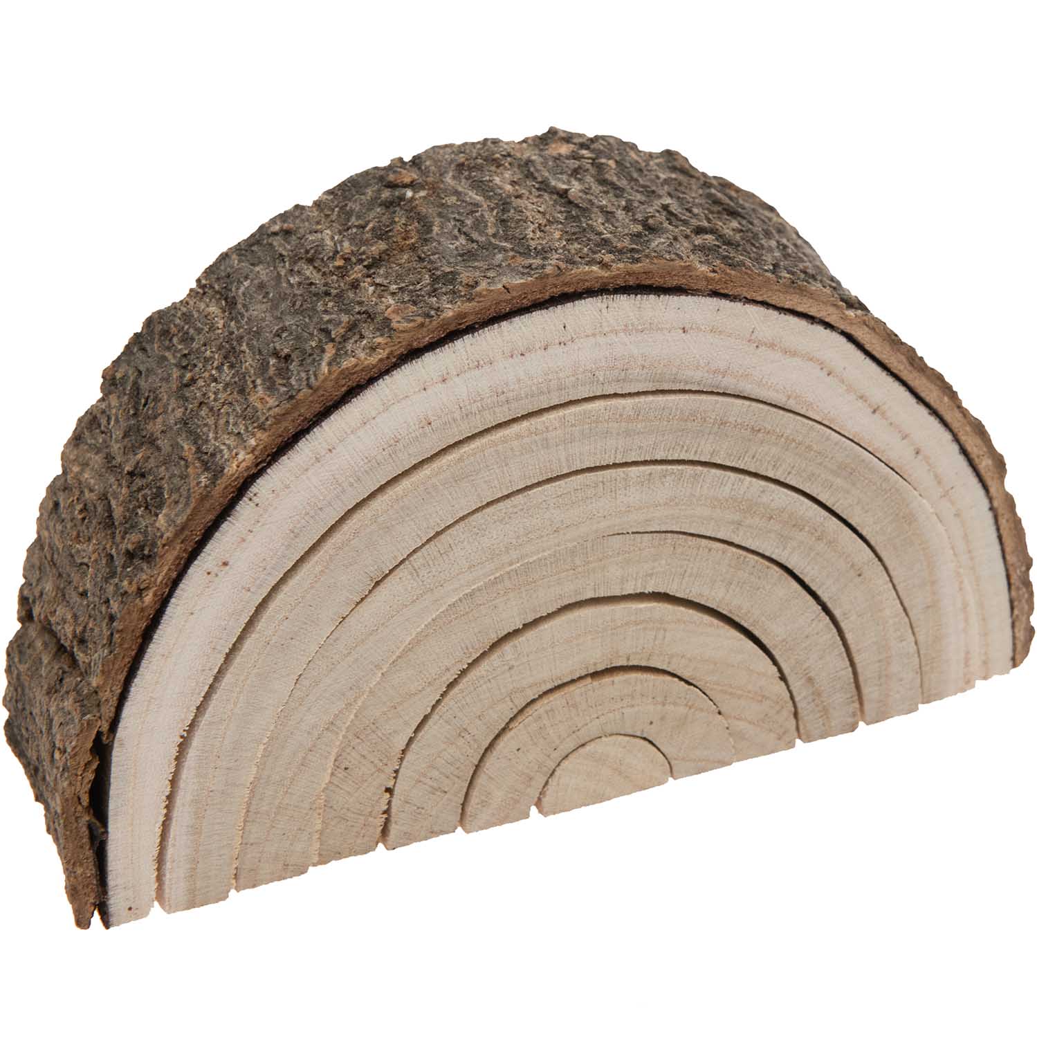 Holz-Regenbogen mit Rinde 14x8x5cm 7-teilig Holz-Regenbogen mit Rinde 14x8x5cm 7-teilig