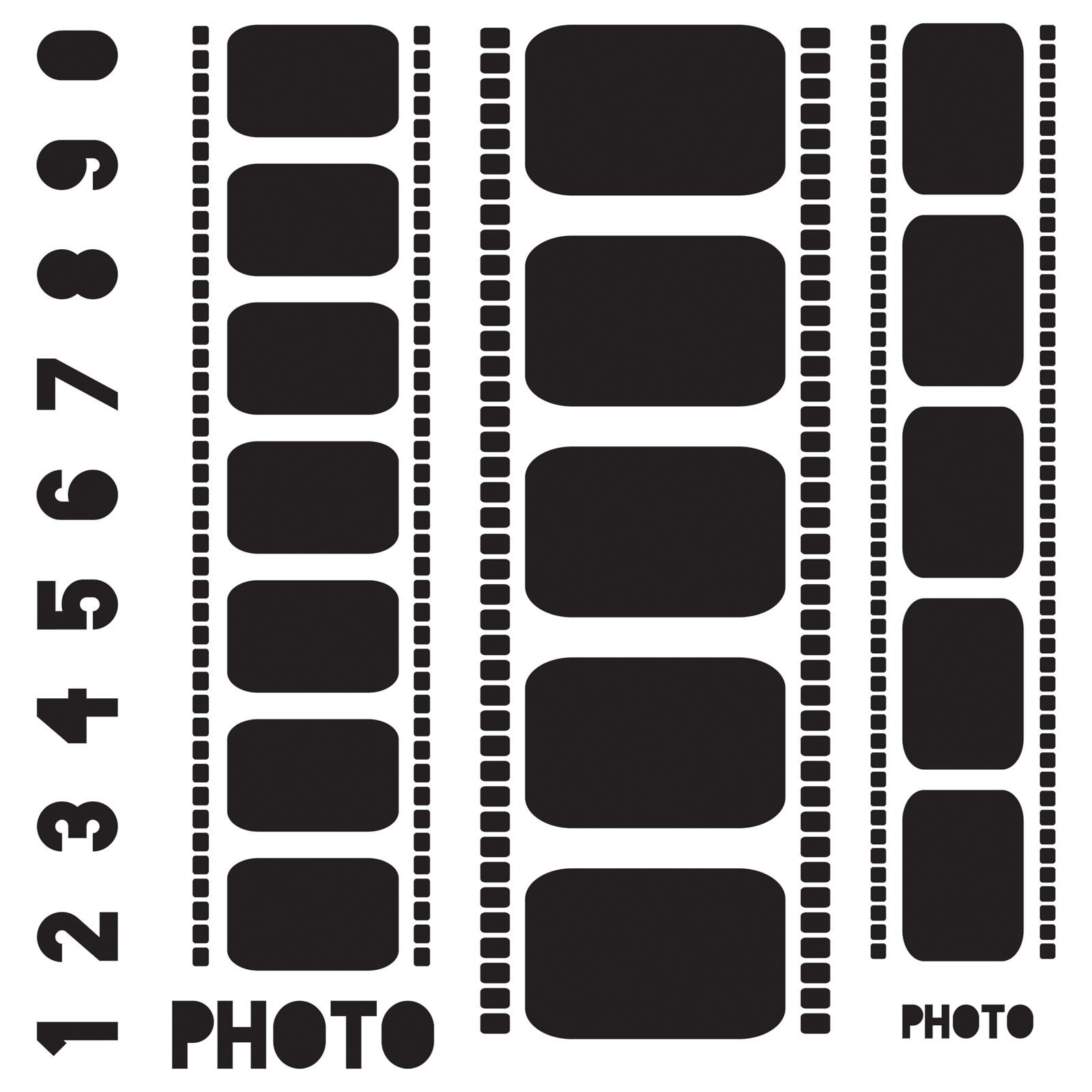 Mini Filmstrips Filmrolle  Stencil Carabelle Template Schablone 6"x6"