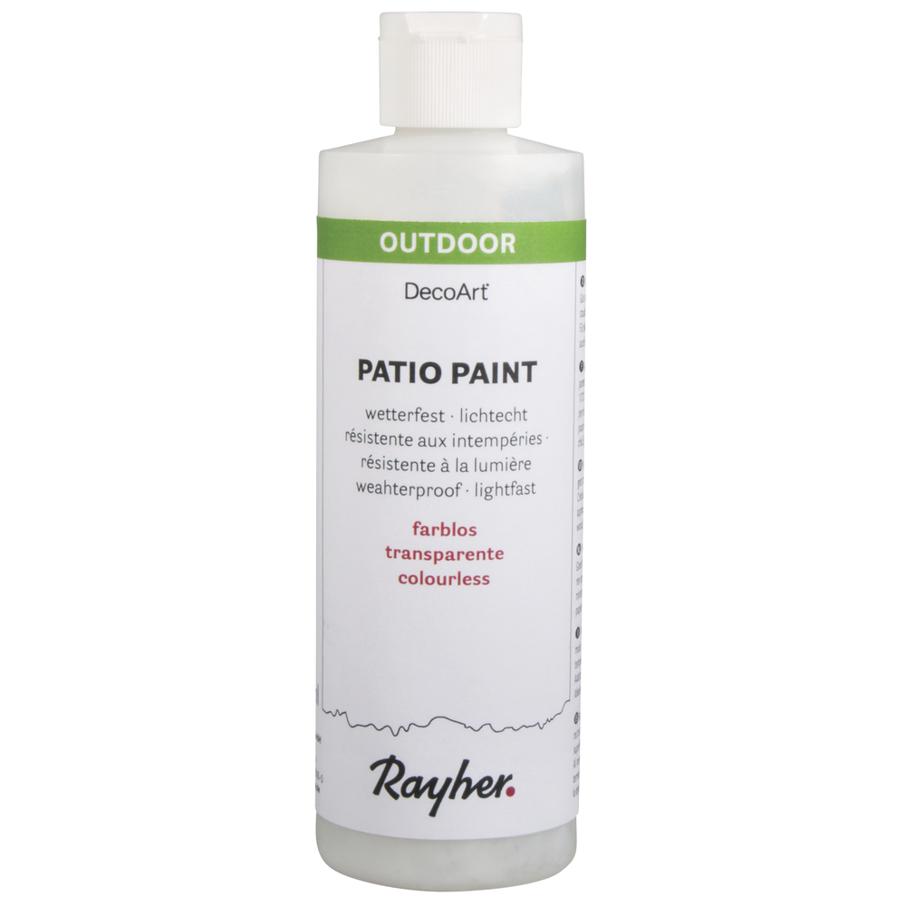 Patio Paint transparent farblos 236ml Allwetterfarbe Außenfarbe Außenbereichsfarbe
