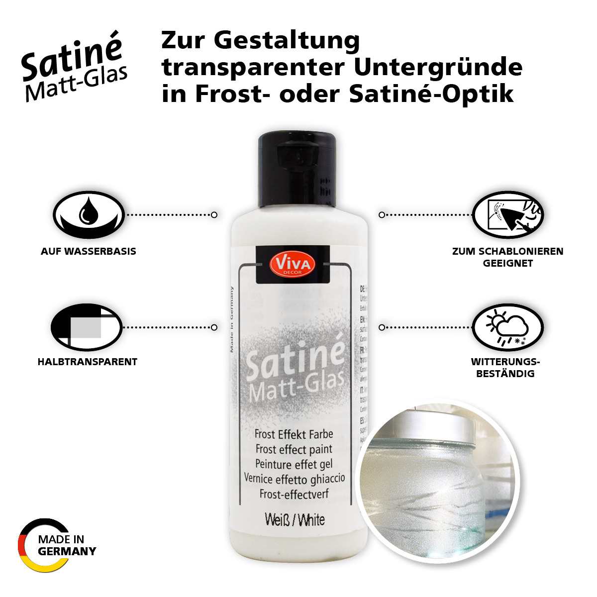 Matt-Glas Satinierfarbe,  82ml