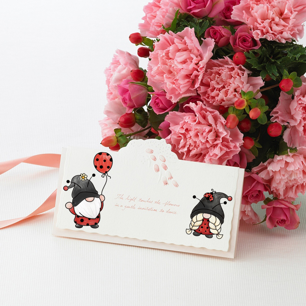 Silikonstempel Gnome mit Marienkäfer-Set 16x11cm 1 Bogen Silikonstempel Gnome mit Marienkäfer-Set 16x11cm 1 Bogen