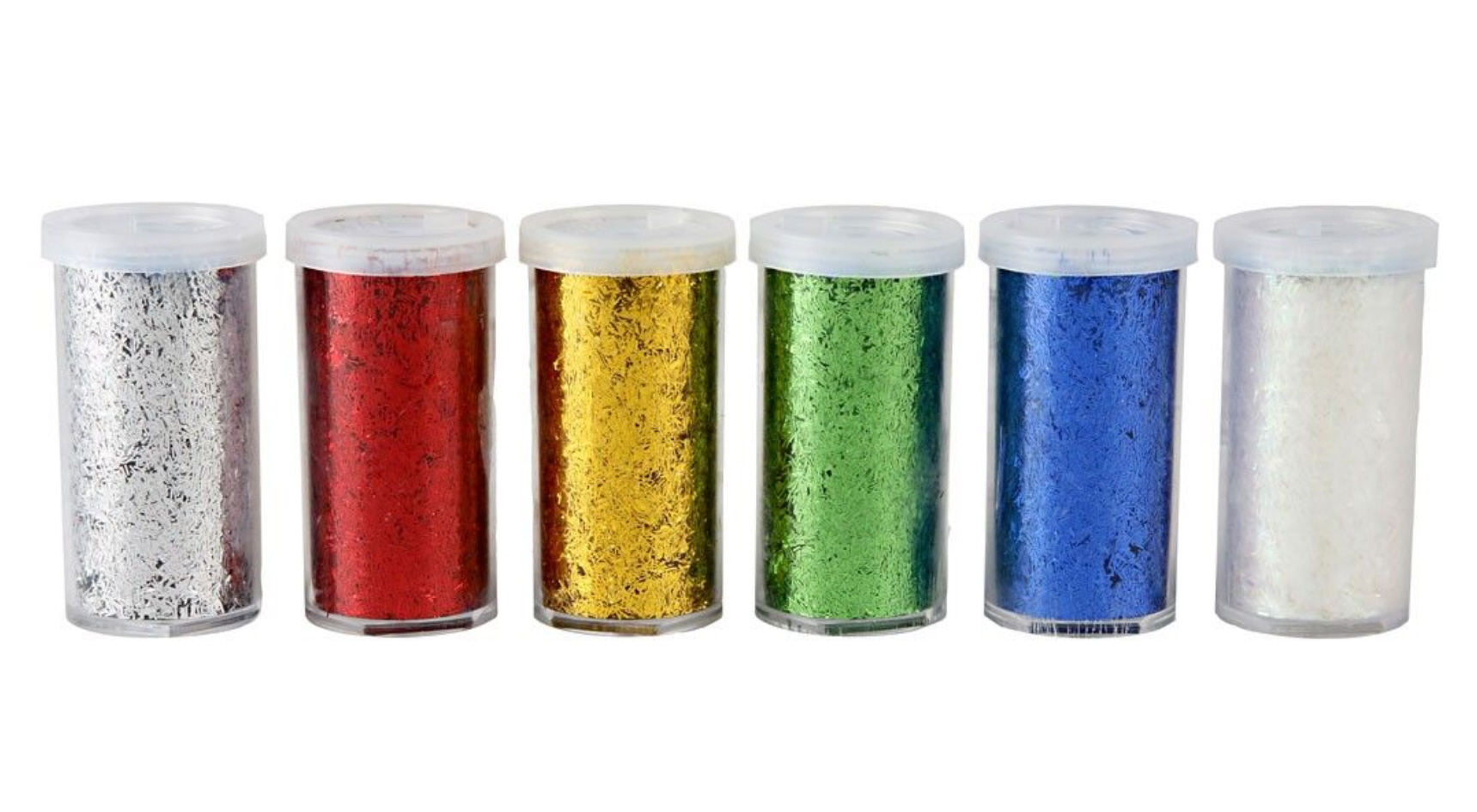 Glitterfasern-Sortiment Metallic-Farben 6x20g