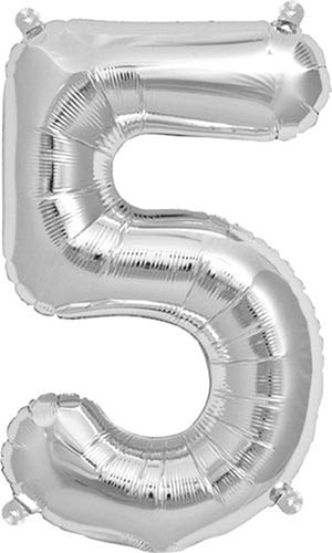 Foil Balloons Folienballone Alphabet ABC Buchstaben Zahlen silber 14"