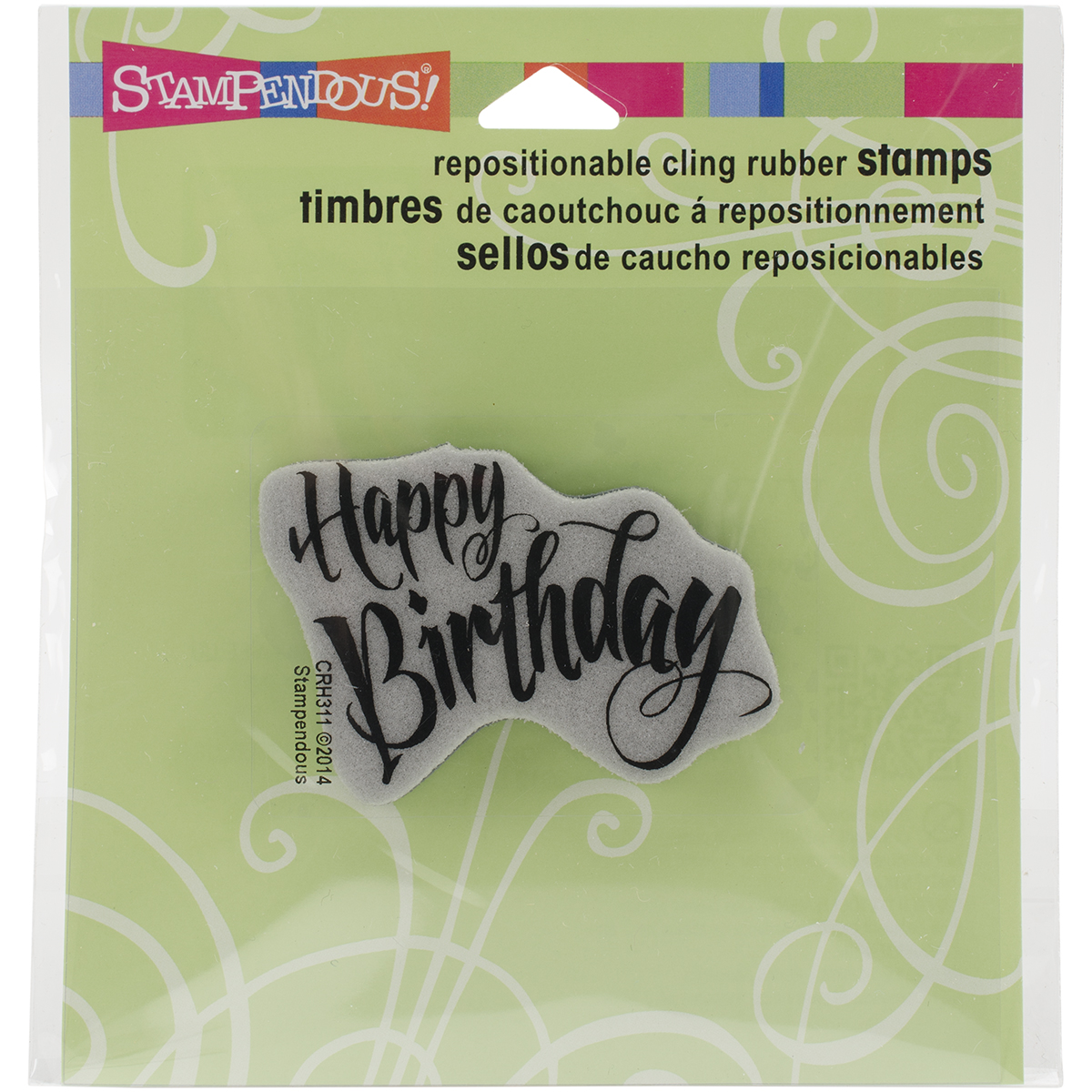 Stampendous Happy Birthday Geburtstagswünsche Geburtstagskarte Schriftzug Penned Birthday Cling Gummistempel Cling Rubber Stamp Cling Stamps  3.5"X4"