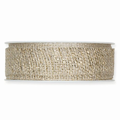 Dekoband Glitter natur gold 10m 