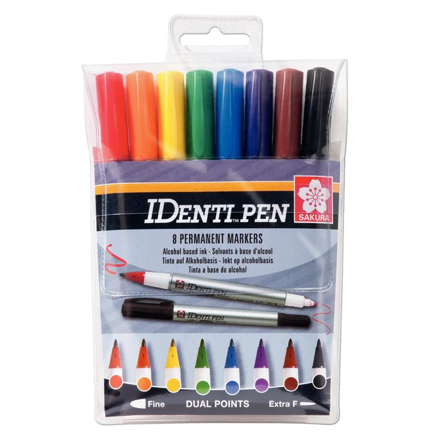 IdentiPen 8 Permanent Markers Set alkoholbasierte Tinte 