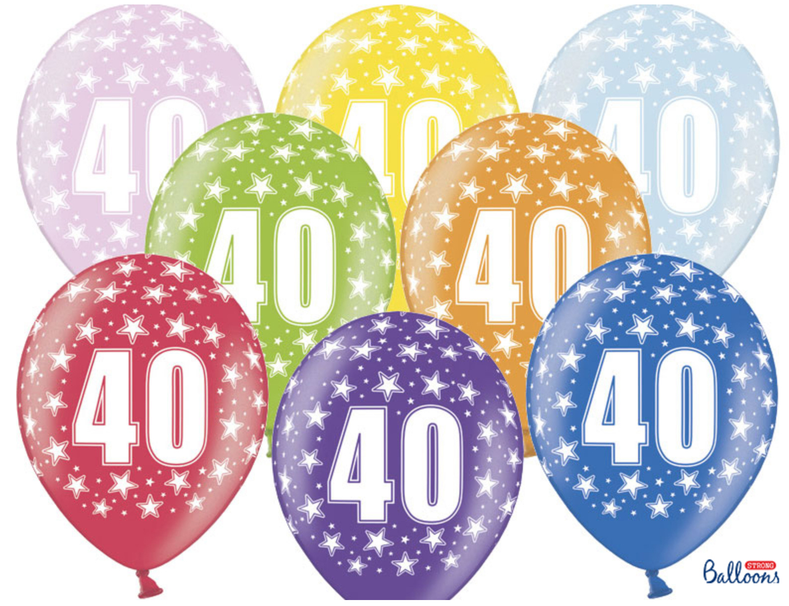 Luftballon Balloons 30cm 40th Birthday Metallic Mix 6 Stück 