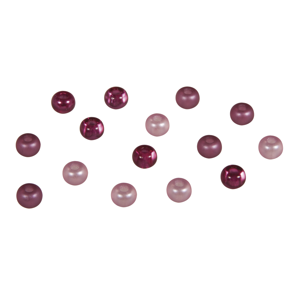 Rocailles Perlen mit Großloch, pink rosa Mix, 5,5mm, 80 Stück