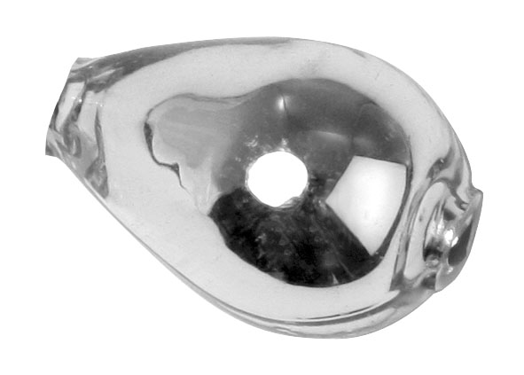 Hohlglas-Tropfen 14 x 9 mm, 12 Stück, silber