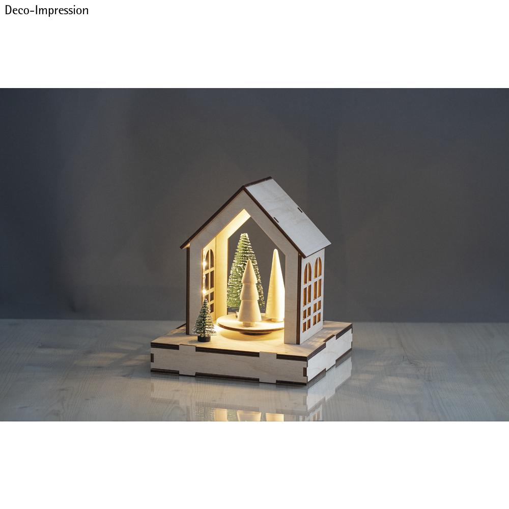 3D Holzhaus-Bausatz mit Drehteller