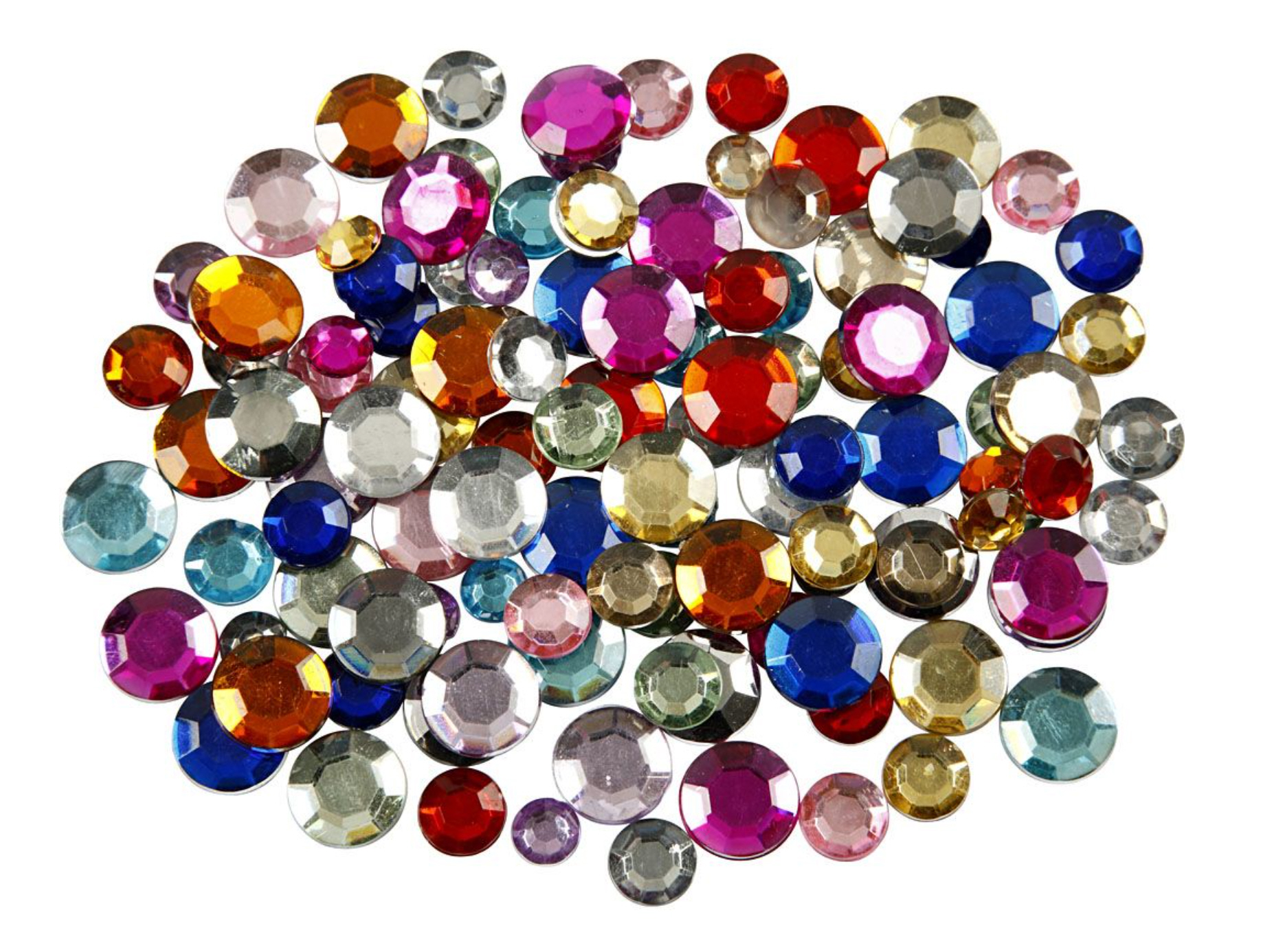 Strasssteine rund Ø 6+9+12 mm Farben-Mix bunt 3600 Stück / Packung 