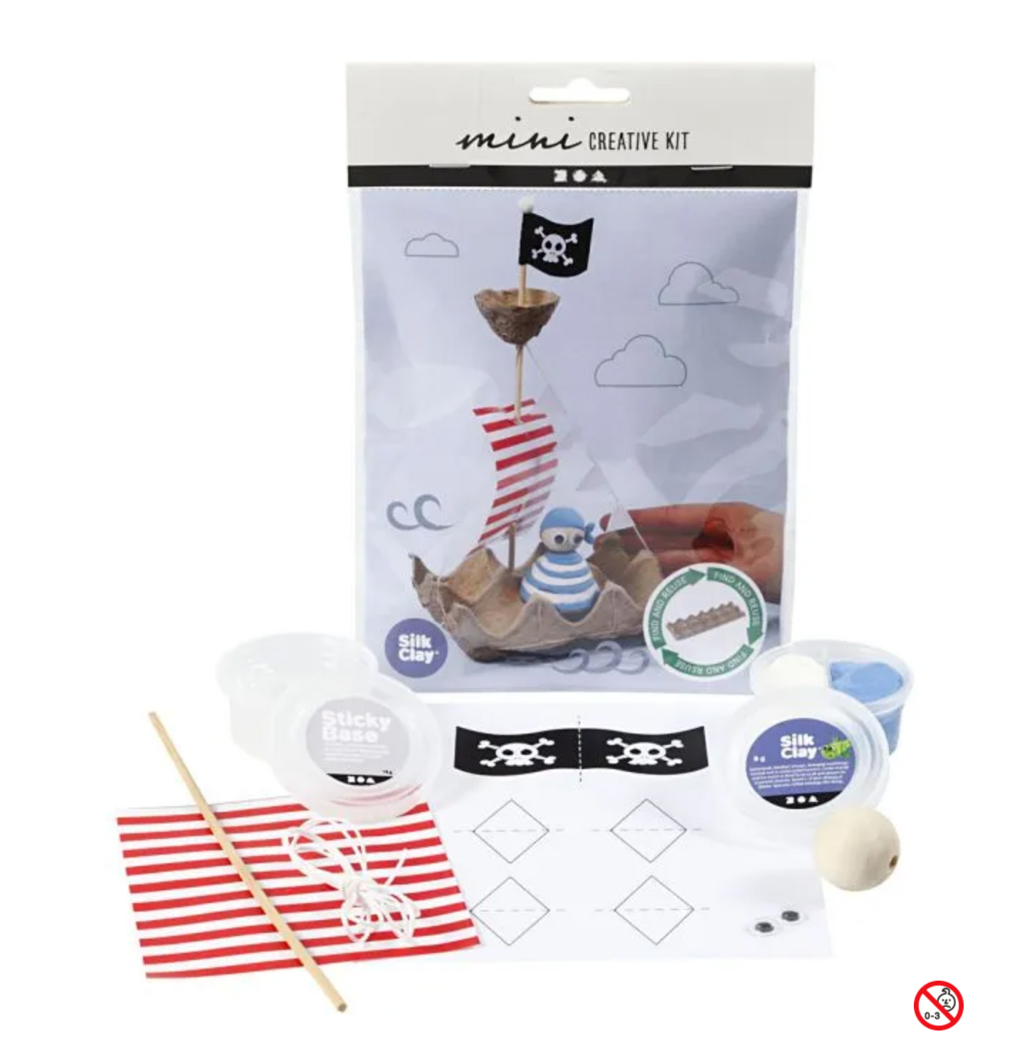 Mini Kreativset Eierkarton-Piratenschiff 1 Set