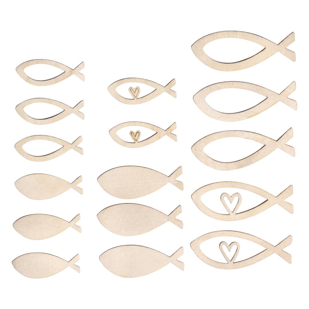 Furnierholz Fische natur 4-6cm Stärke 1mm 16 Stück Furnierholz Fische natur 4-6cm Stärke 1mm 16 Stück
