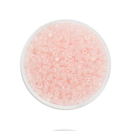 Rocailles pastellrosa transparent 2,6mm, 17g/Dose Glasperlen