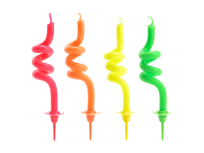 Kerzen-Set NEON Geburtstagskerzen 4 Stück 8cm