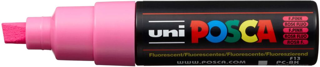 UNI POSCA Marker PC-8K NEON ROSA breite Keilspitze 8 mm UNI POSCA Marker PC-8K NEON ROSA breite Keilspitze 8 mm