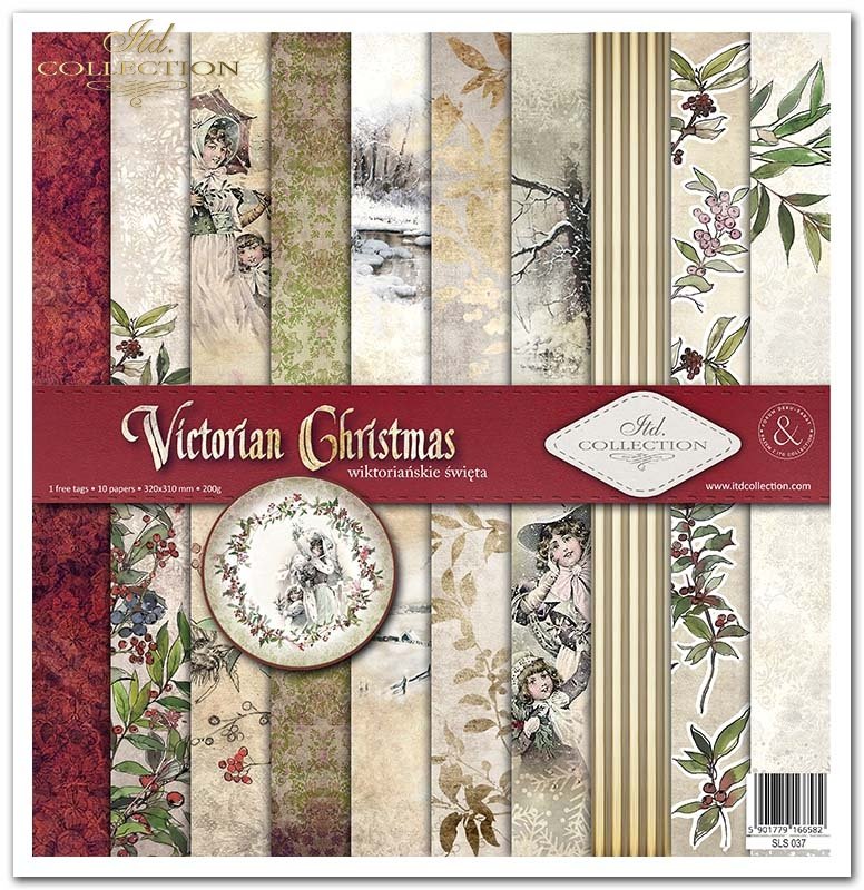 Scrapbooking-Papier Set Victorian Christmas  10 Stk/Pkg. 30x30cm 200g