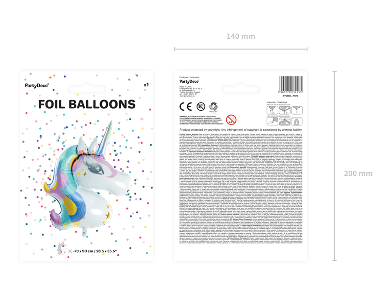 Einhorn Foil Balloon 65x100cm