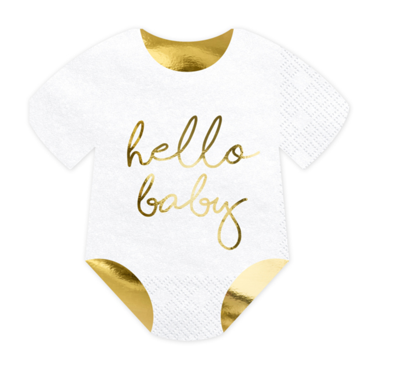 Servietten Hello Baby gold weiss 16x16cm 20 Stück 