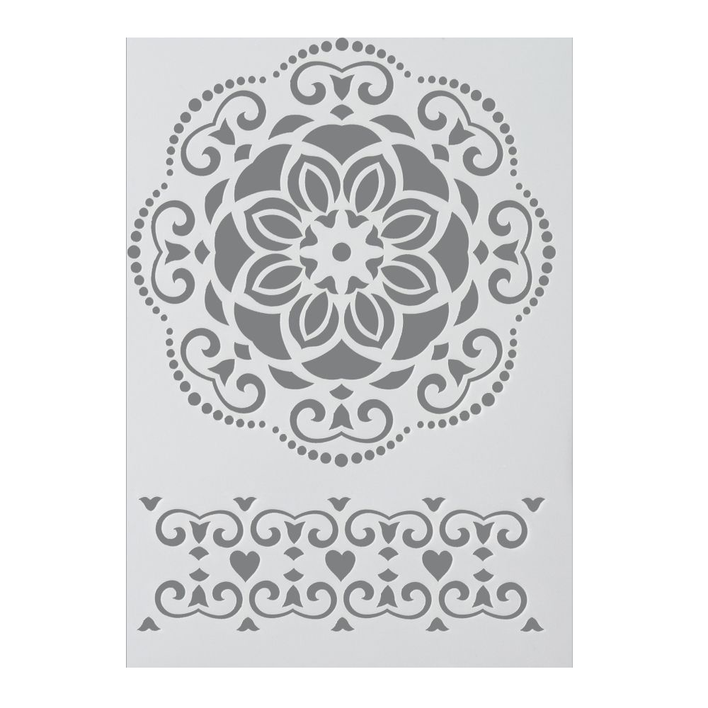 Schablone Mandala Stencil Ornament A4