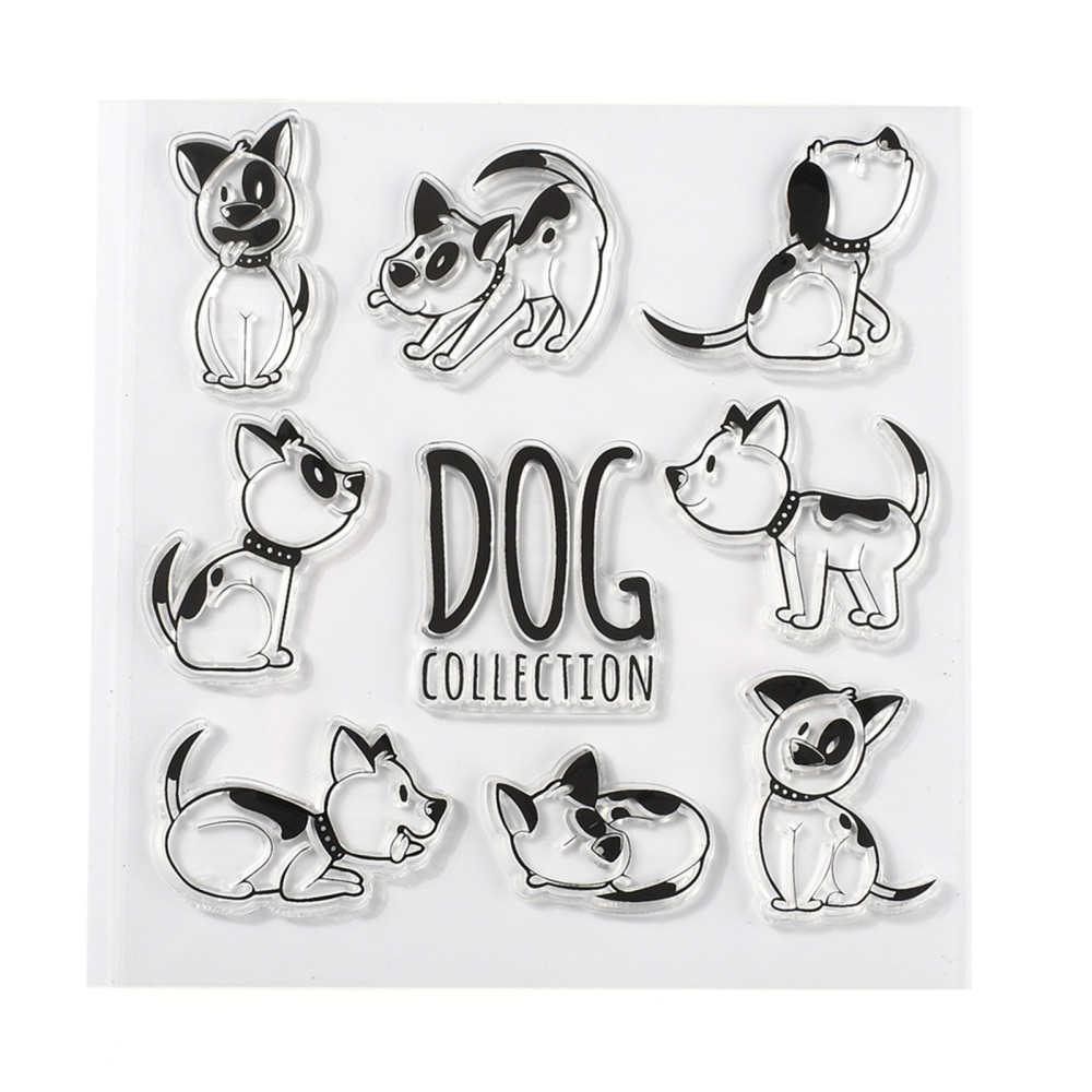 Silikonstempel Dog Collection Hunde 15x15cm 9 Stempel sortiert