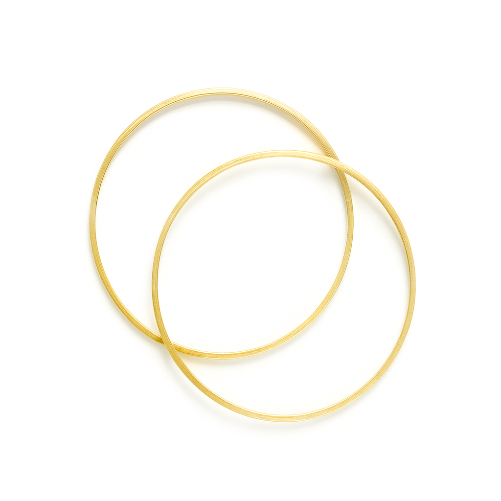 Metallringe 24K goldfarbig echt vergoldet 35mm 2 Stück
