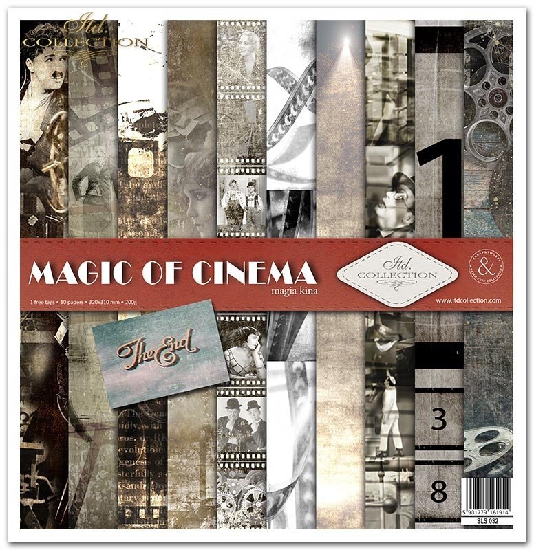 Scrapbooking Papier Set Magic of Cinema 10 Bögen 31x32cm 200g/m²