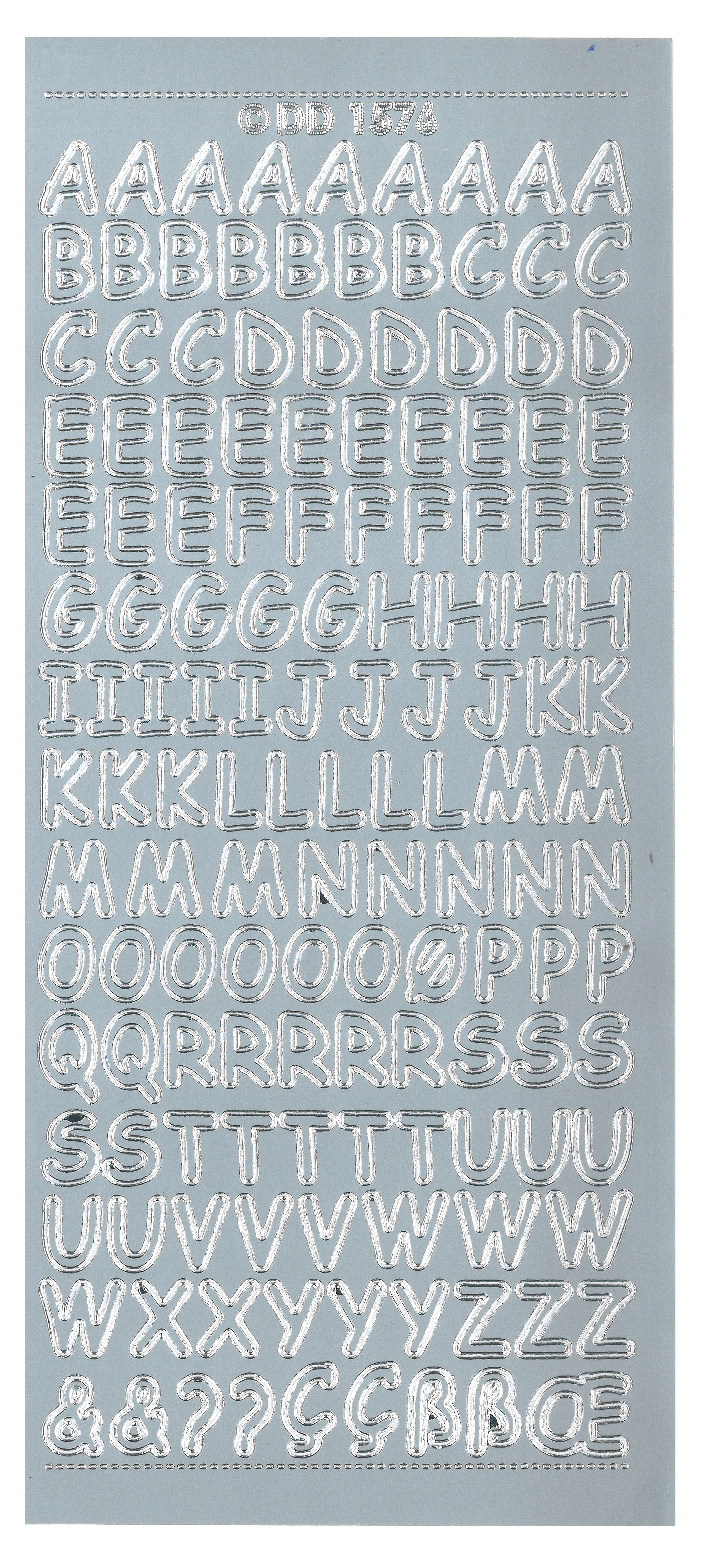 Shiny Outline Stickers Buchstaben abgerundet 10x23cm Shiny Outline Stickers Buchstaben abgerundet 10x23cm