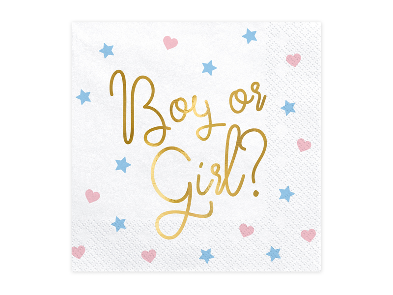 Gender Reveal Party Servietten 33x33cm 20 Stück 