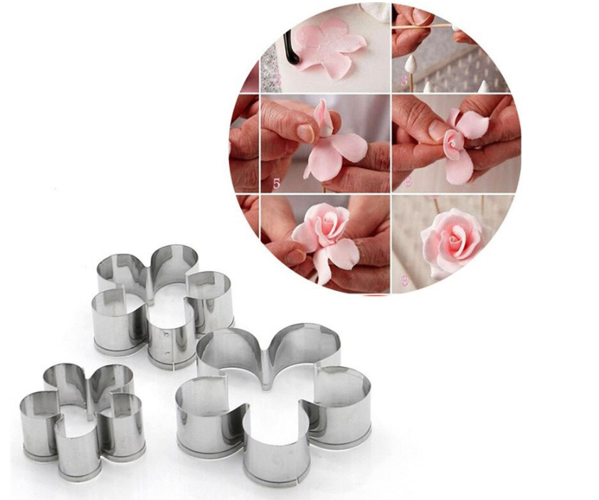 Ausstecher-Set Retroblumen, 3-teilig (3cm,4cm,5cm) Edelstahl Keksausstecher Ausstechform