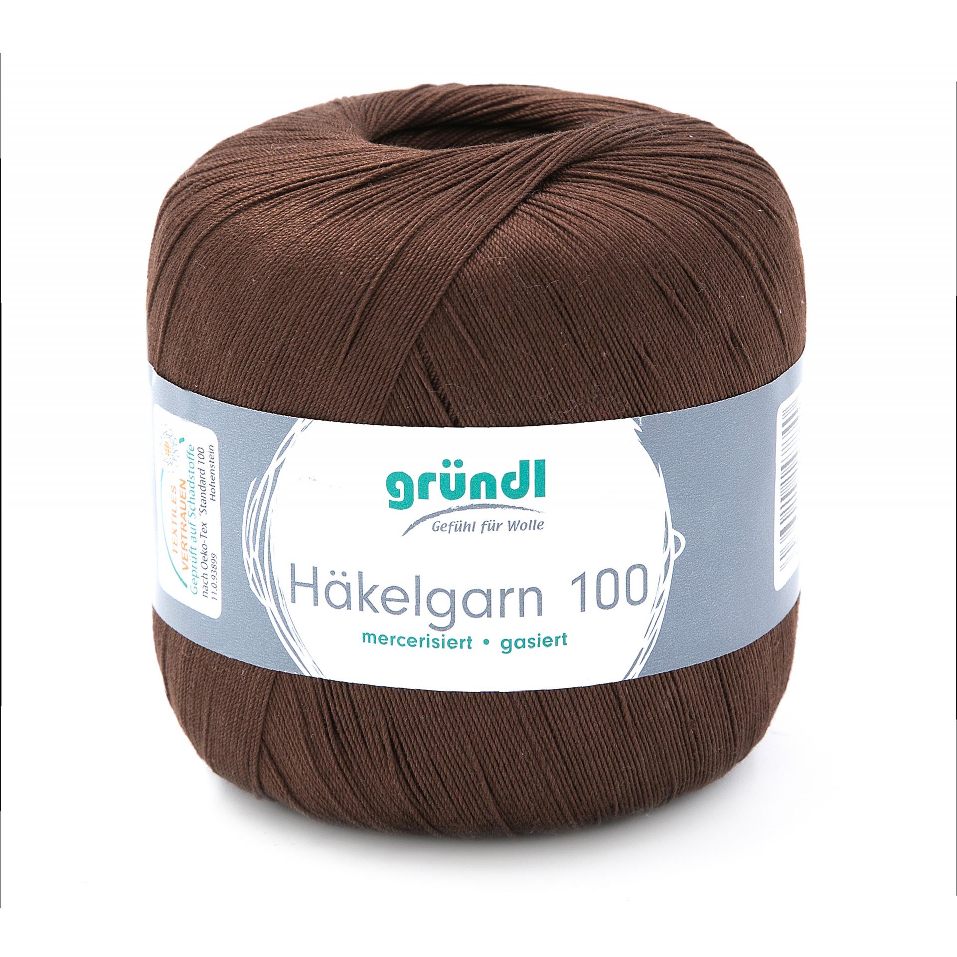 Häkelgarn 100 uni , 100% Baumwolle, 100g/566m