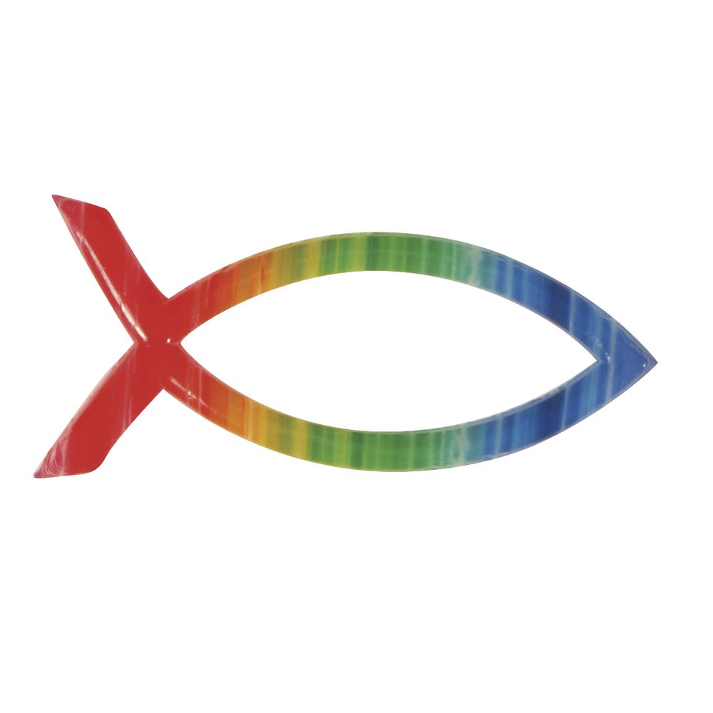 Wachsmotiv christlicher Fisch Regenbogen 4x2cm 1 Stück 