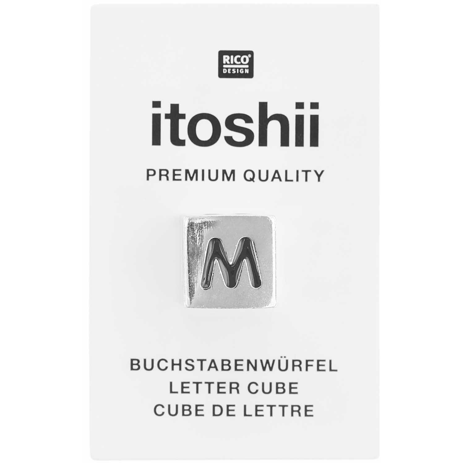 Buchstabenperle-Würfel silber 10x10mm Buchstabenperle-Würfel silber 10x10mm