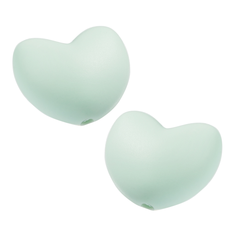 Schnulli-Silikon Perlen Herz 20mm 3 Stück Schnullerketten-Perle