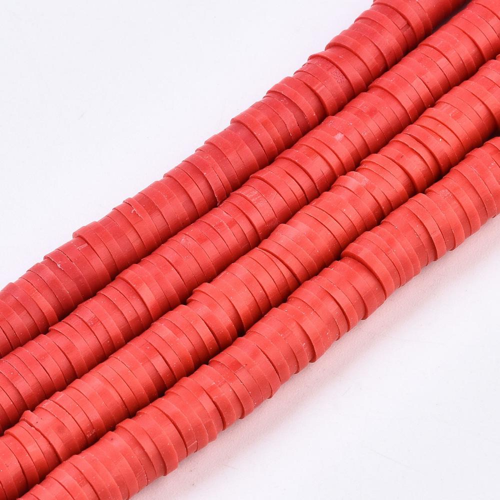 Heishi-Perlen Polymerclay Perlenscheiben 6x1mm 380-400Stk/Strang