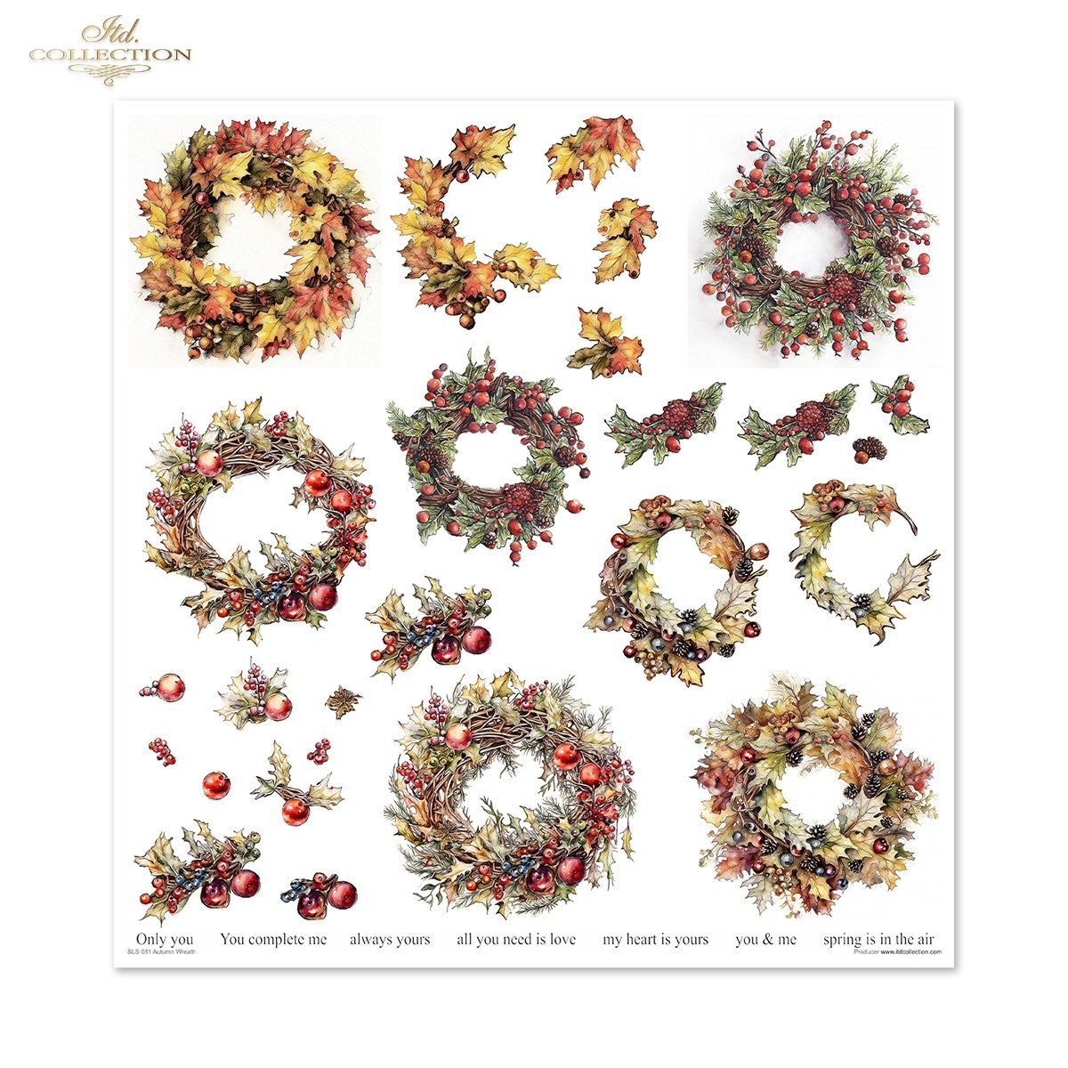 Papier-Set für Scrapbooking Autumn Wreath 3D Effekt 11 Bögen FSC Recycled 200g/m² Papier-Set für Scrapbooking Autumn Wreath 3D Effekt 11 Bögen FSC Recycled 200g/m²
