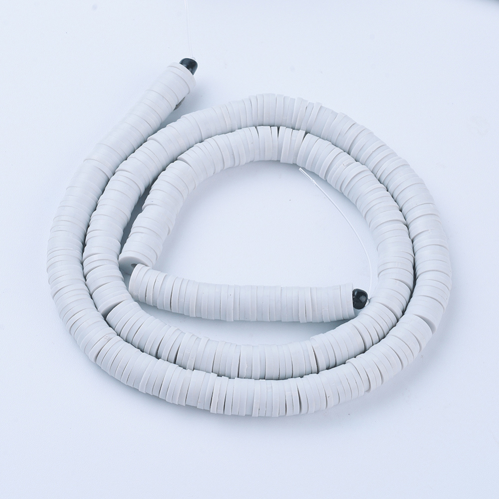 Heishi-Perlen Polymerclay Perlenscheiben 6x1mm 380-400Stk/Strang Heishi-Perlen Polymerclay Perlenscheiben 6x1mm 380-400Stk/Strang